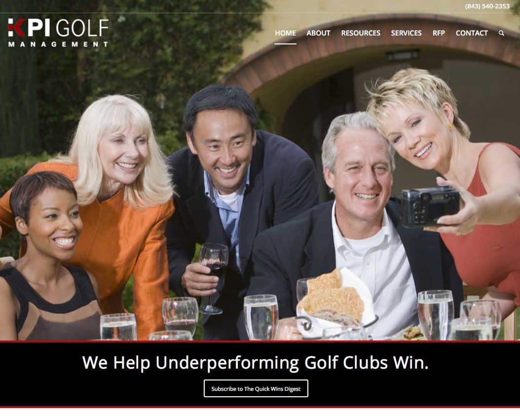 KPI Golf Management Homepage